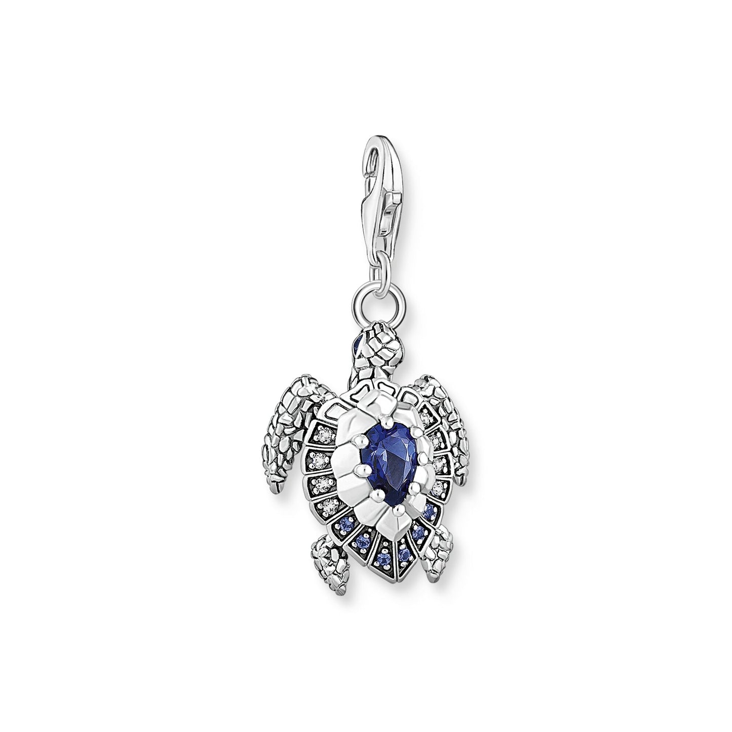 THOMAS SABO Charm pendant turtle with blue stones