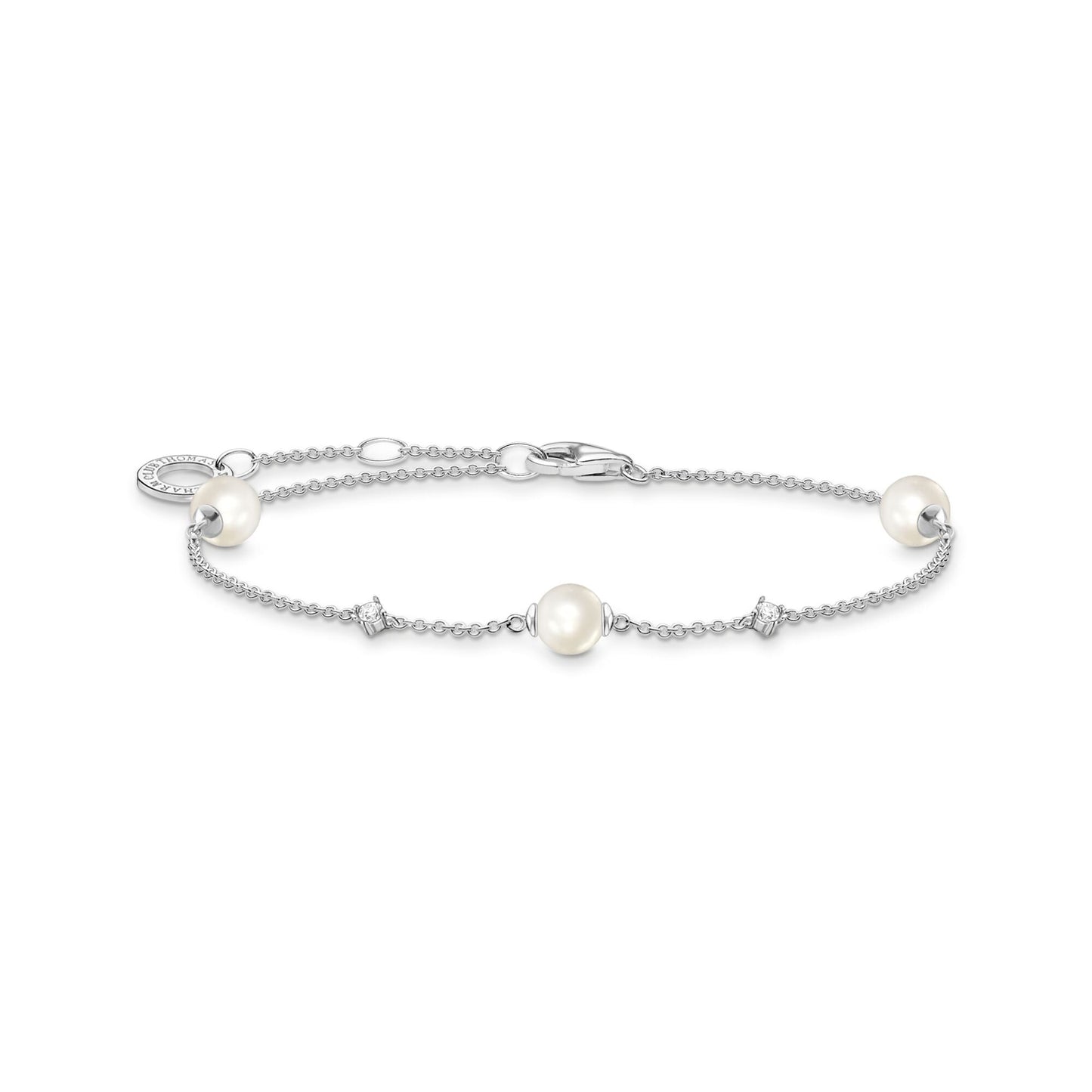 THOMAS SABO Bracelet pearls and white stones silver