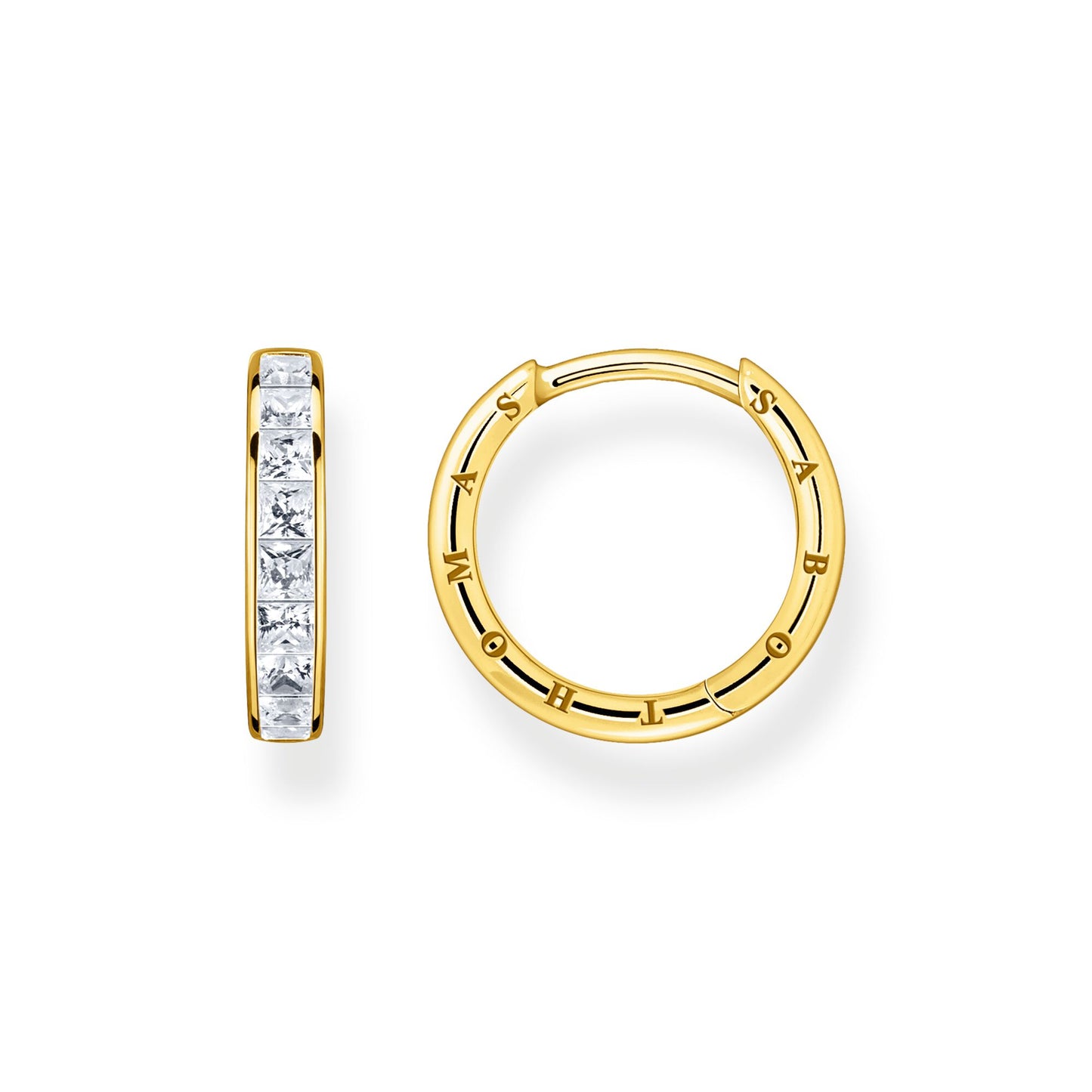 THOMAS SABO Hoop Earrings White Stones Gold