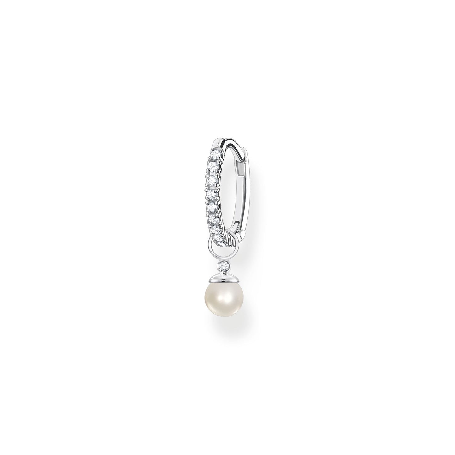 THOMAS SABO Single hoop earring with pearl pendant silver