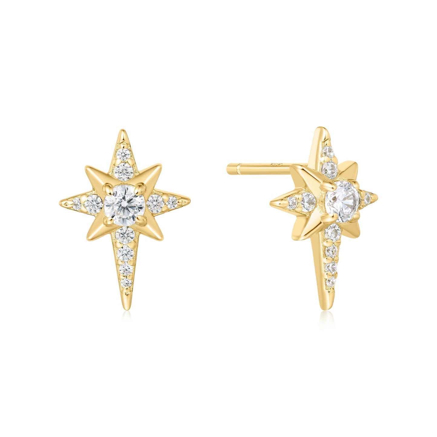 Ania Haie Gold Eight-Pointed Star Stud Earrings