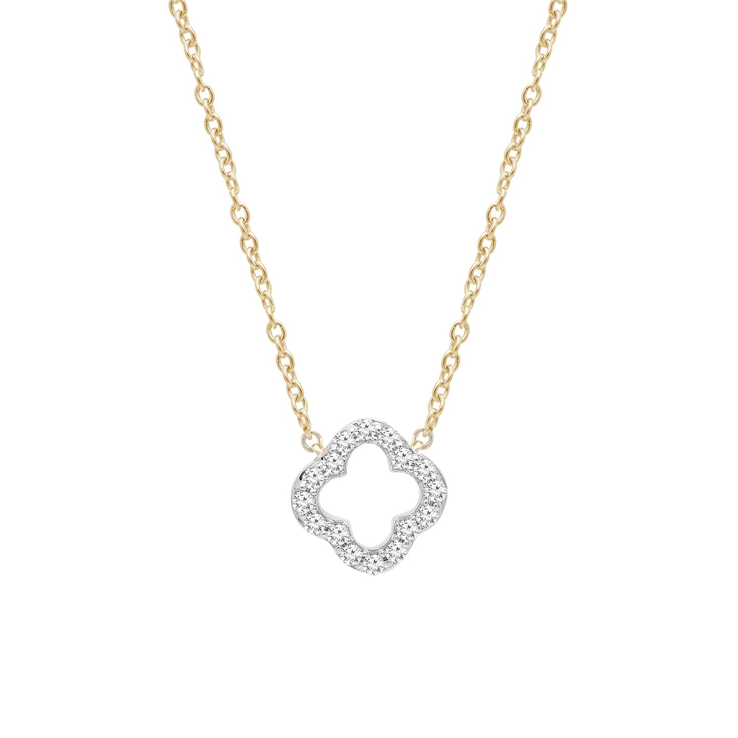 0.09ct Lab Grown Diamond Necklace in 9K Yellow Gold