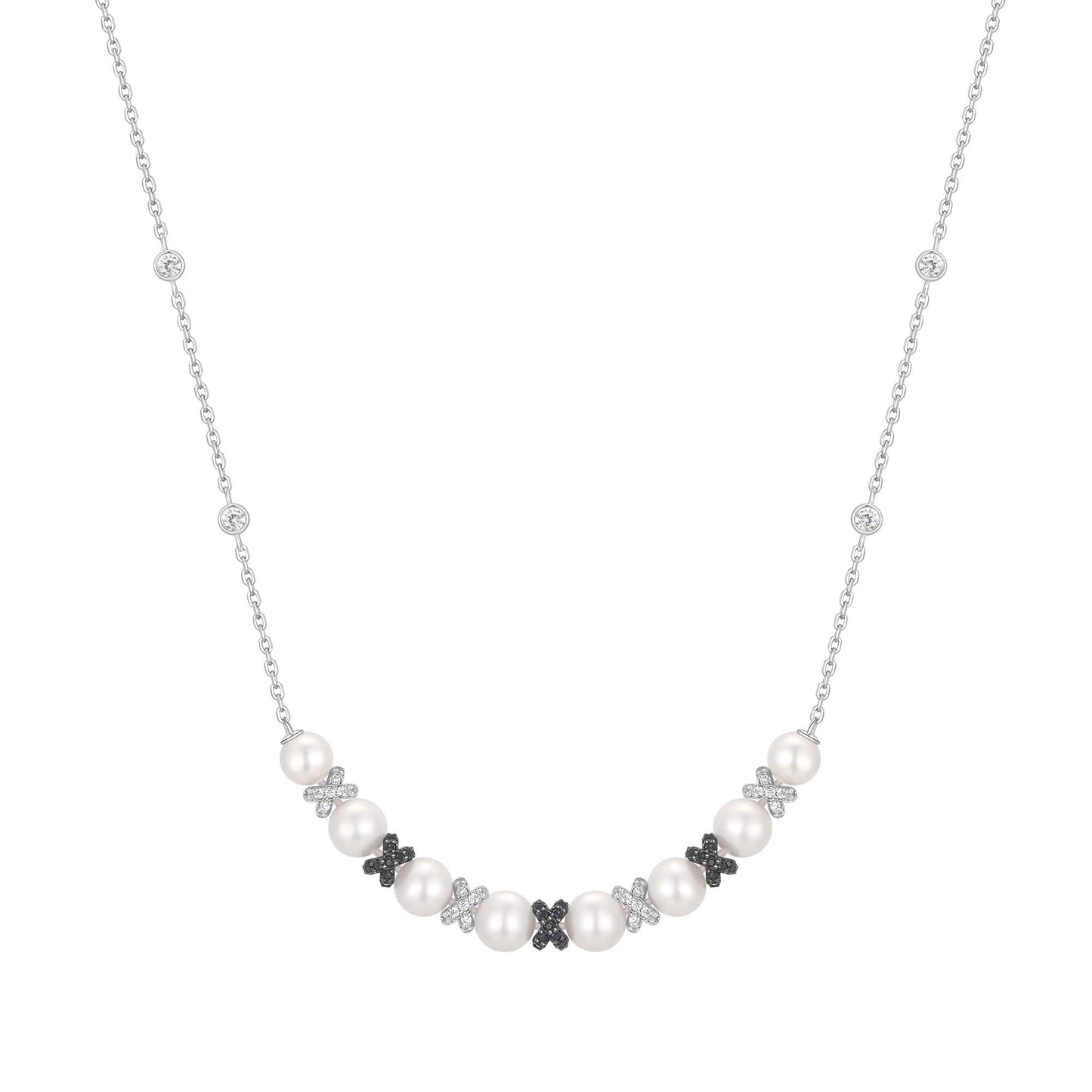 Ania Haie Two-Tone Sparkling Braided Shell Pearl Necklace