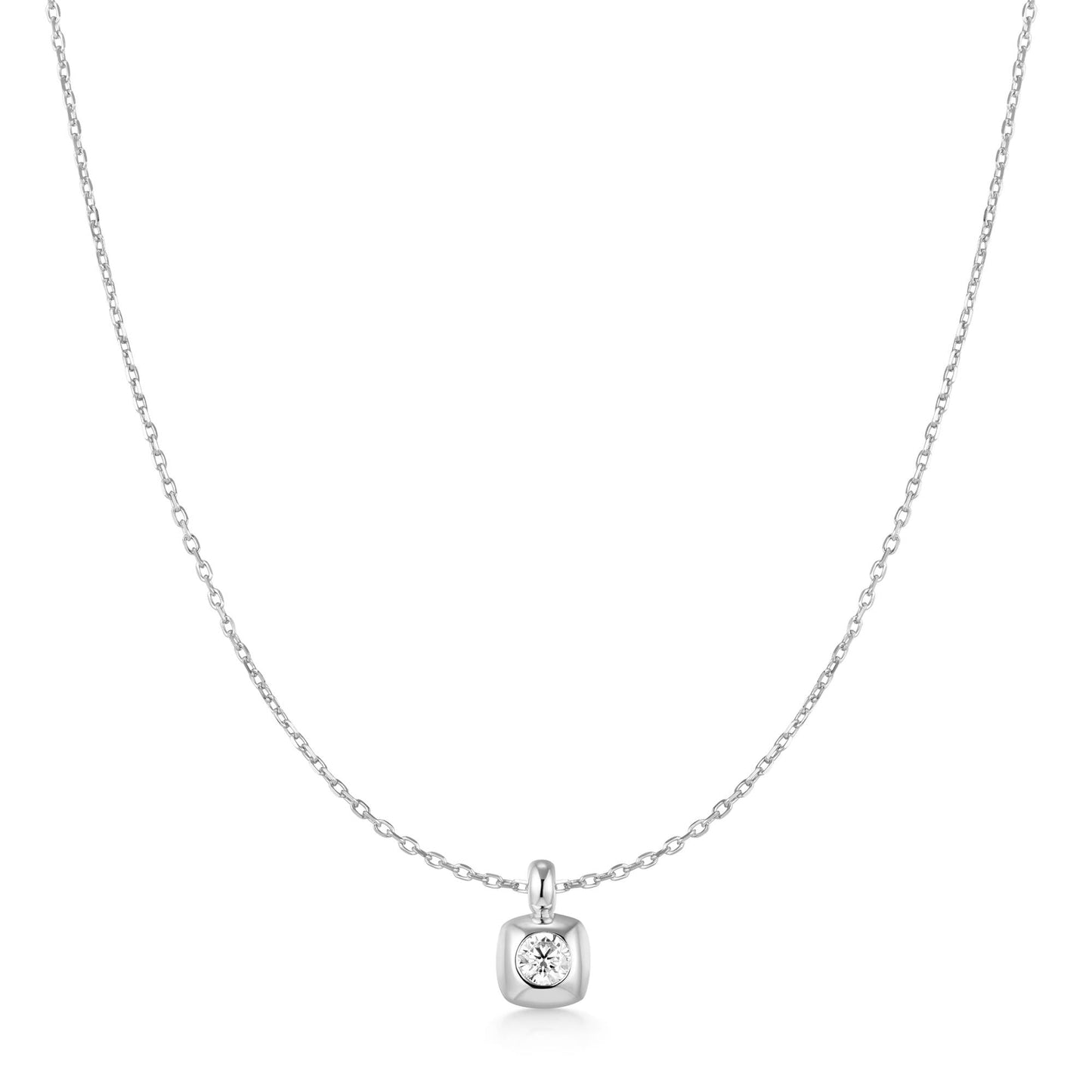 Ania Haie Silver Modern Bezel-Set Solitaire Necklace