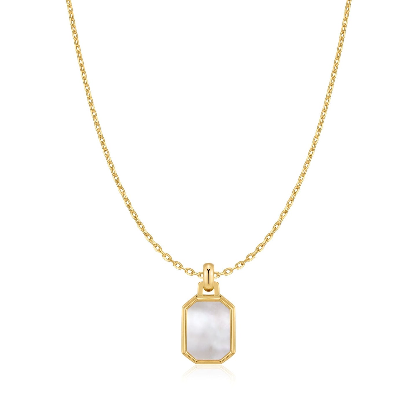 Ania Haie Gold Square Mother-of-Pearl Necklace