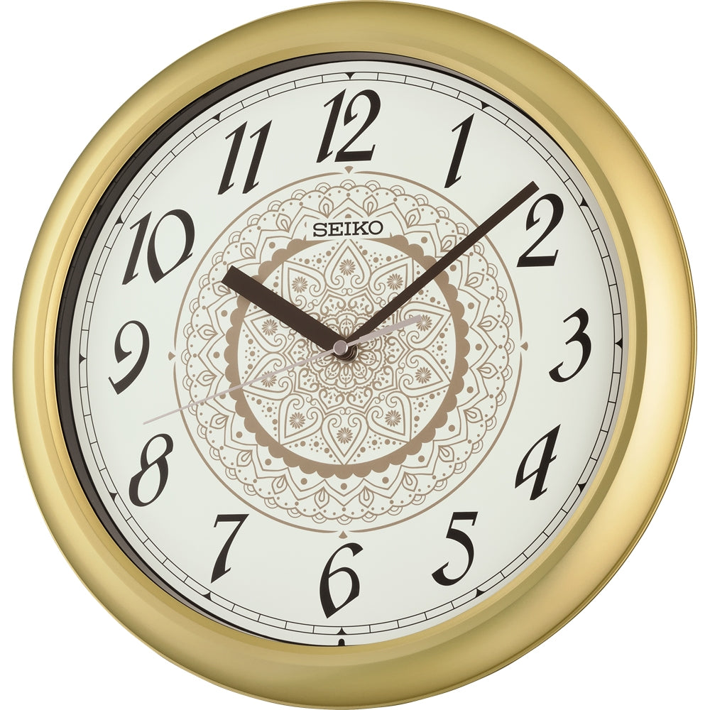 Seiko Analogue Decorator Wall Clock QHA018F White Gold