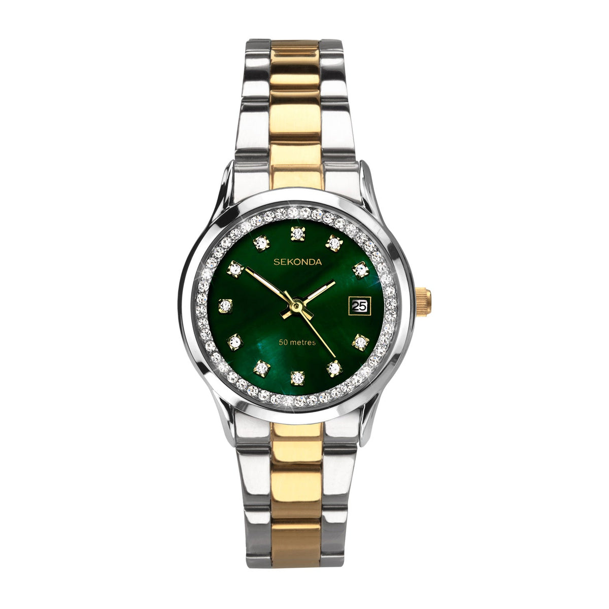 Sekonda Womens Catherine Green Dial Two-Tone Bracelet 27mm Watch
