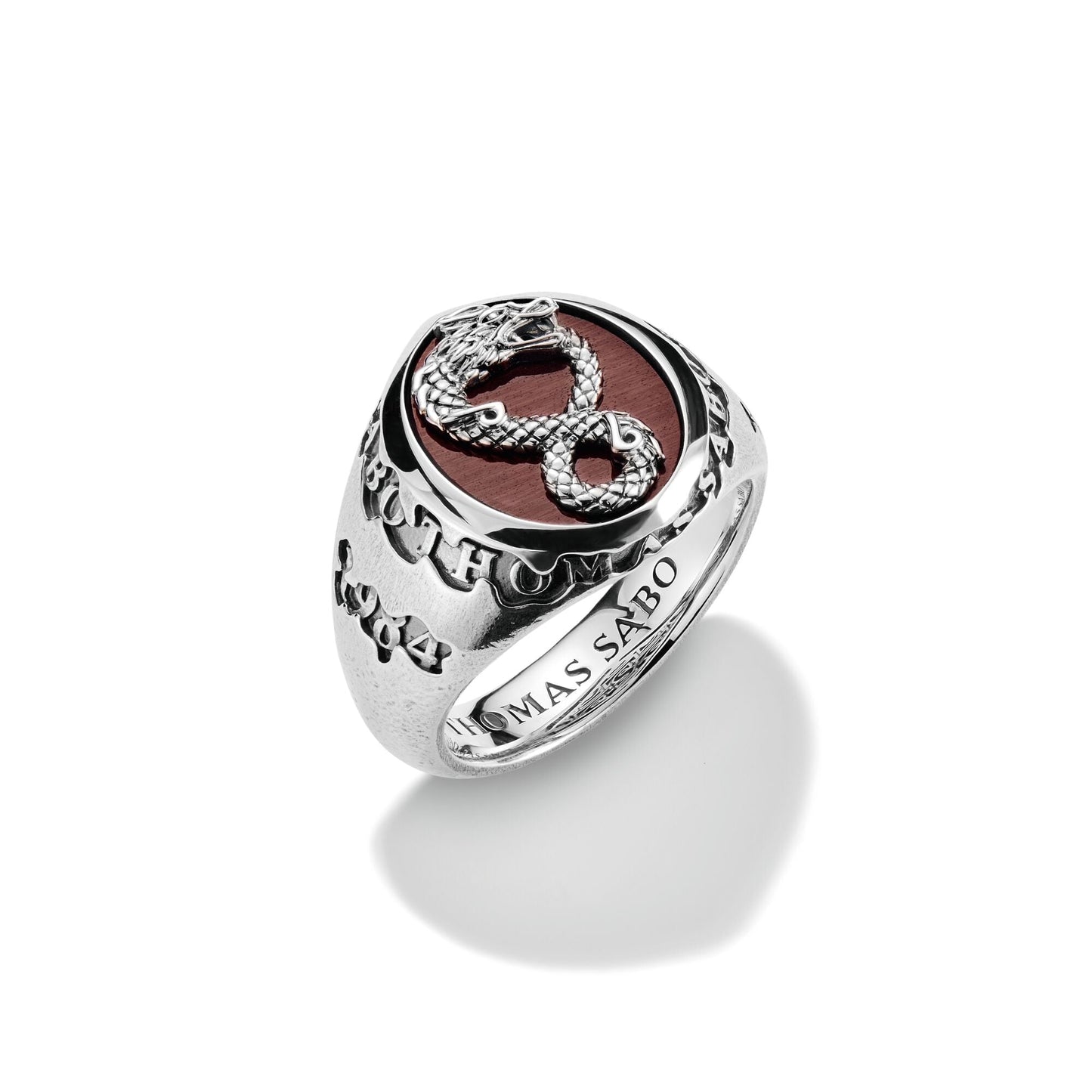 THOMAS SABO Signet Ring Dragon Red TigerâÂÂs Eye