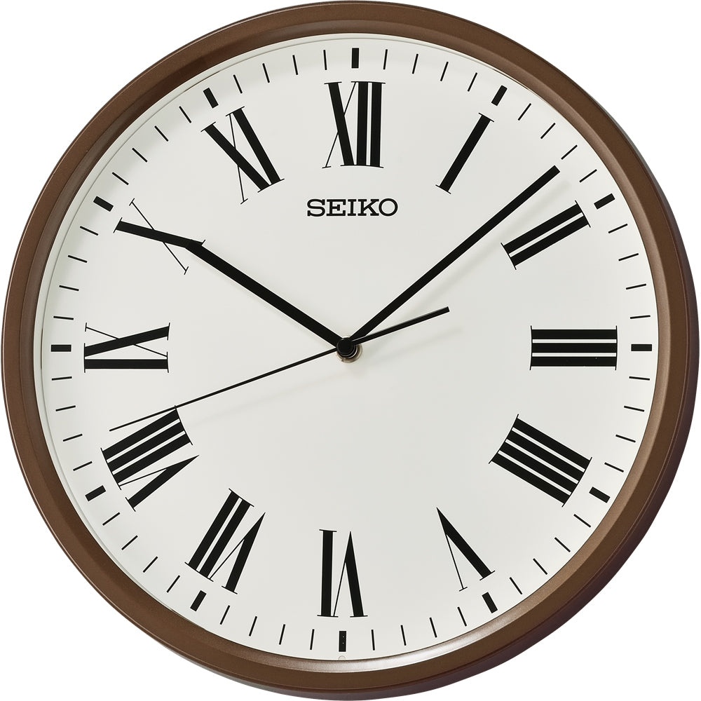 Seiko Analogue Wall Clock QHA009-B White/Brown
