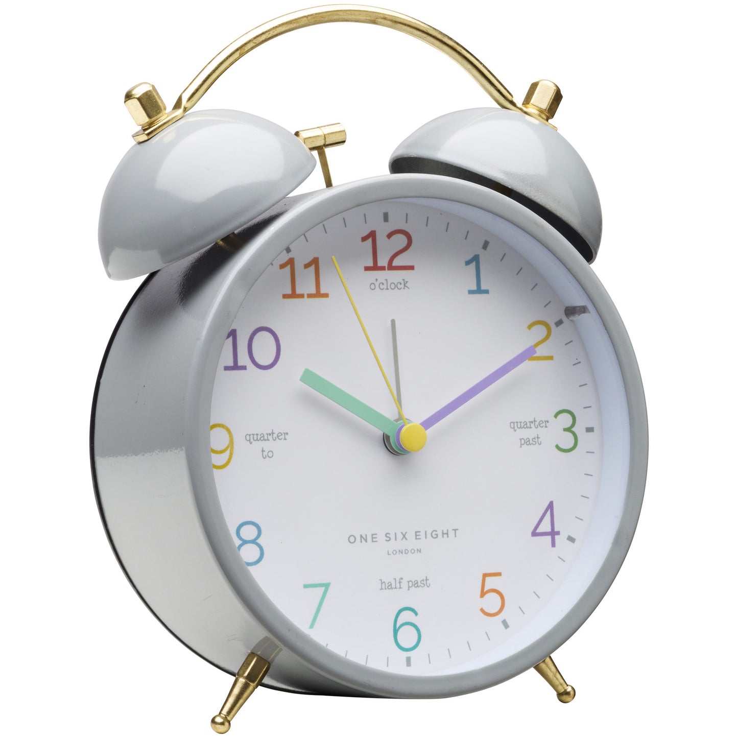 One Six Eight London Learn the Time Grey Alarm Clock