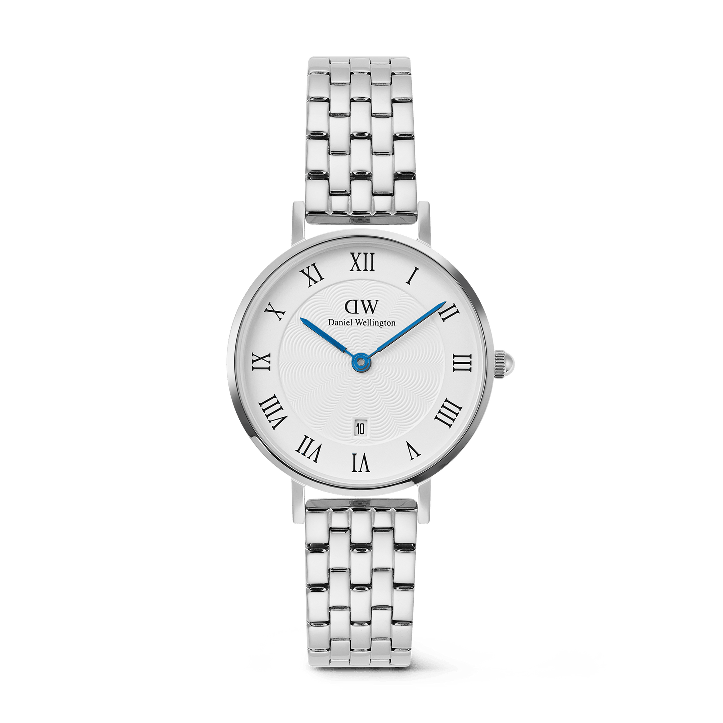 Daniel Wellington Petite Roman Numerals Date 5-link Silver