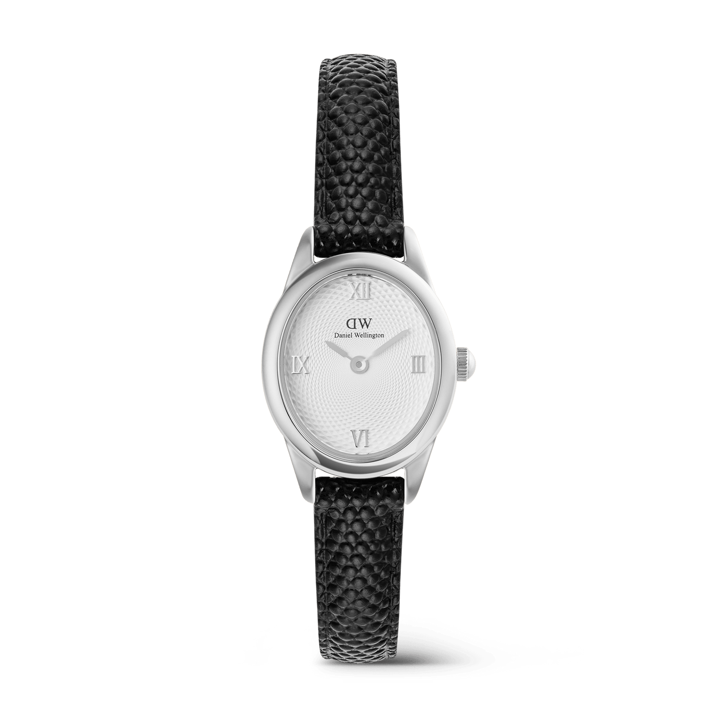 Daniel Wellington Ophelia Mini Black Lizard White Guilloché Silver
