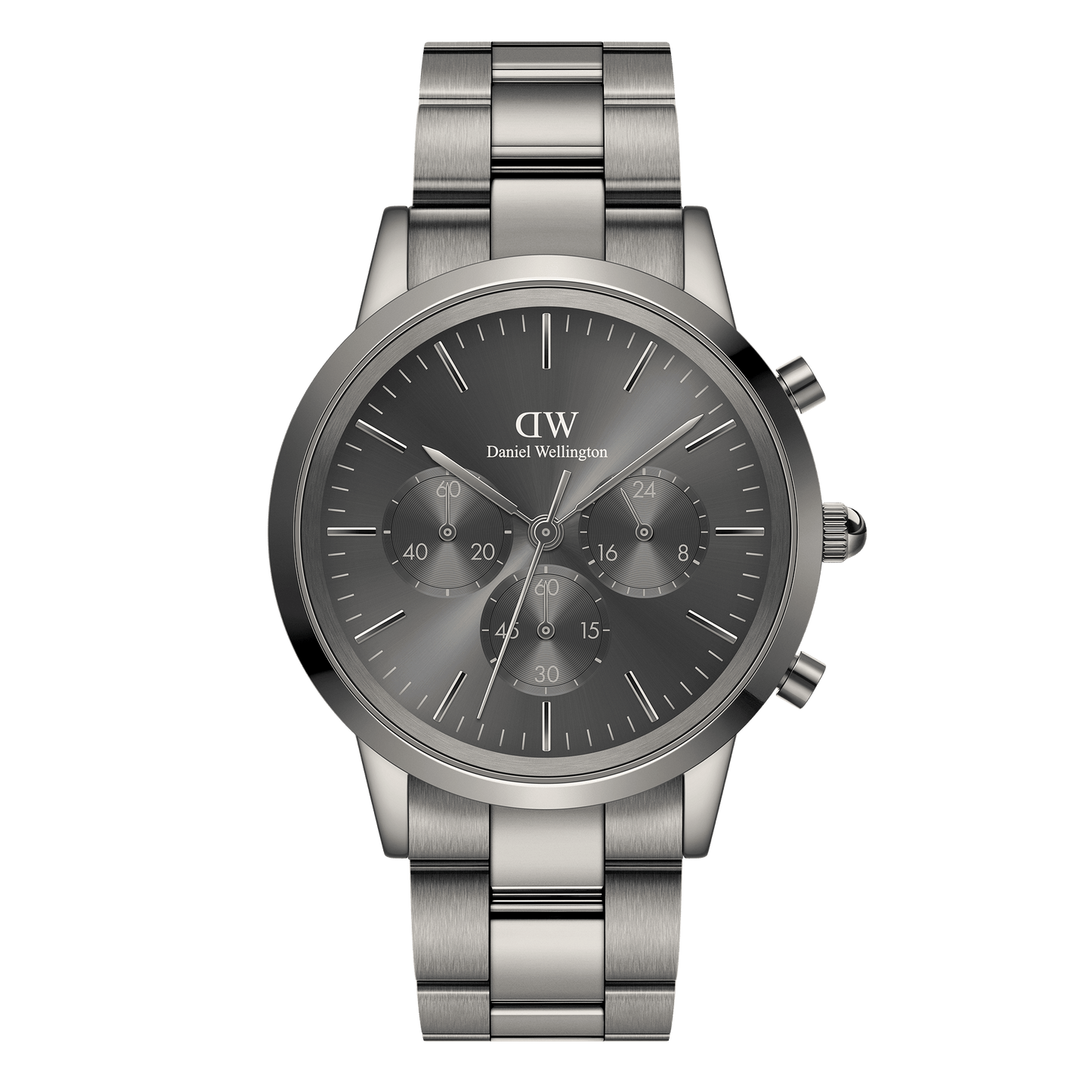 Daniel Wellington Iconic Chronograph 42 Link Anthracite-Grey Sunray Watch