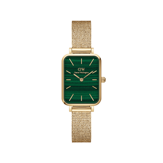 Daniel Wellington Quadro 20X26 Pressed Evergold Gold & Green Watch