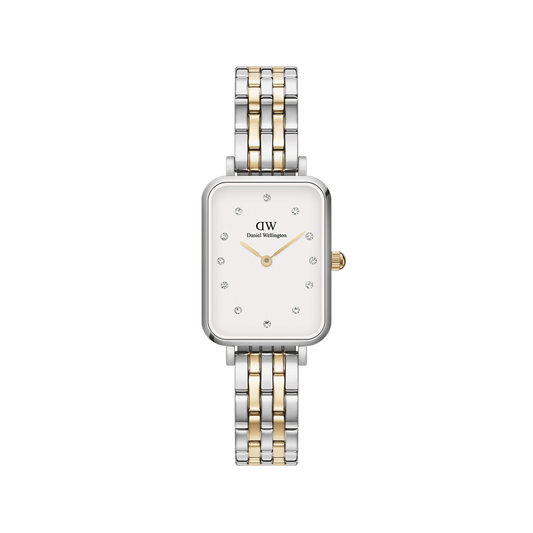 Daniel Wellington Quadro Lumine 20x26 5-Link Gold & Silver White Watch