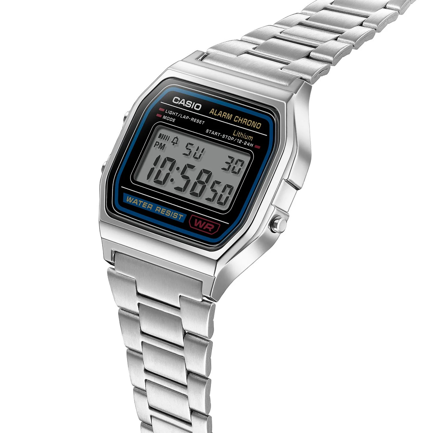 Casio Vintage Stainless Steel Digital Watch A158WA-1A Silver