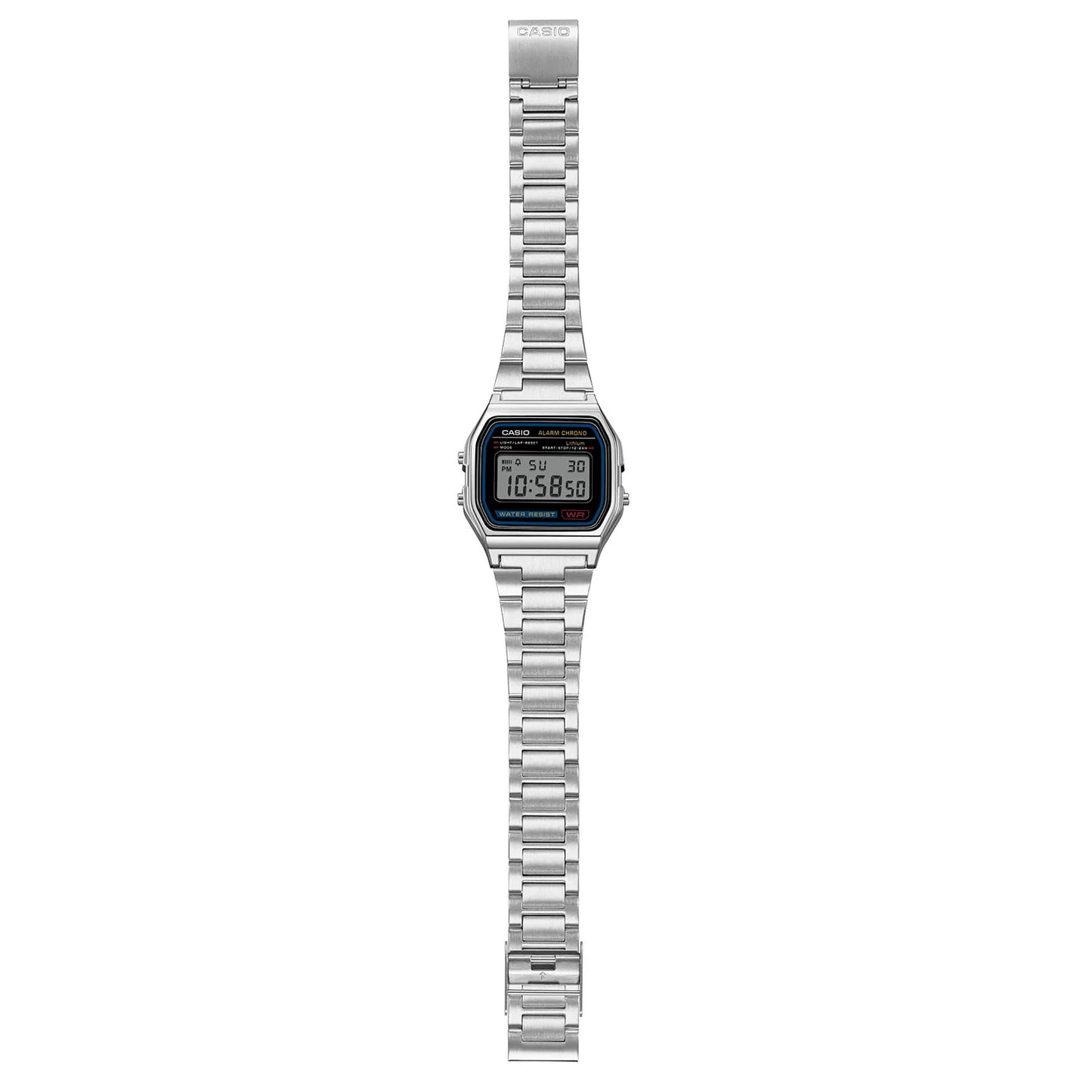 Casio Vintage Stainless Steel Digital Watch A158WA-1A Silver