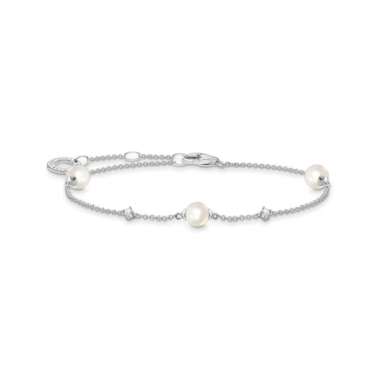 THOMAS SABO Bracelet pearls and white stones silver