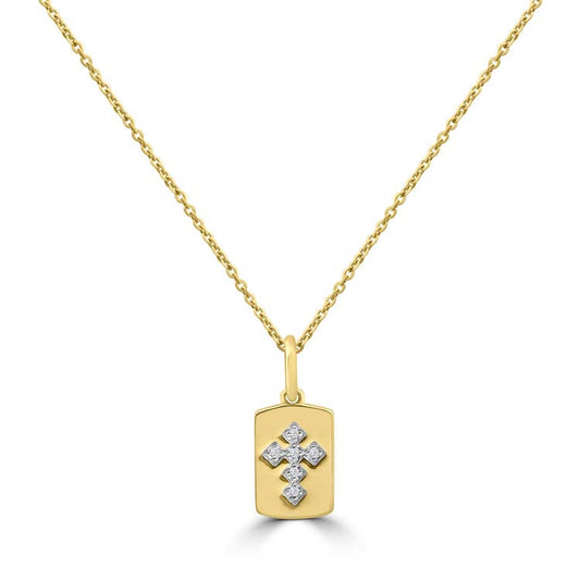 Diamond Necklace 40-45cm with 0.02ct Diamonds in 9K Yellow Gold