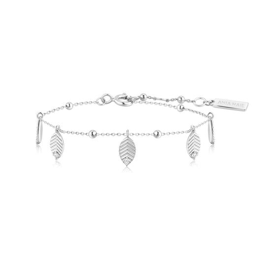 Ania Haie Silver Leaf Station Bracelet