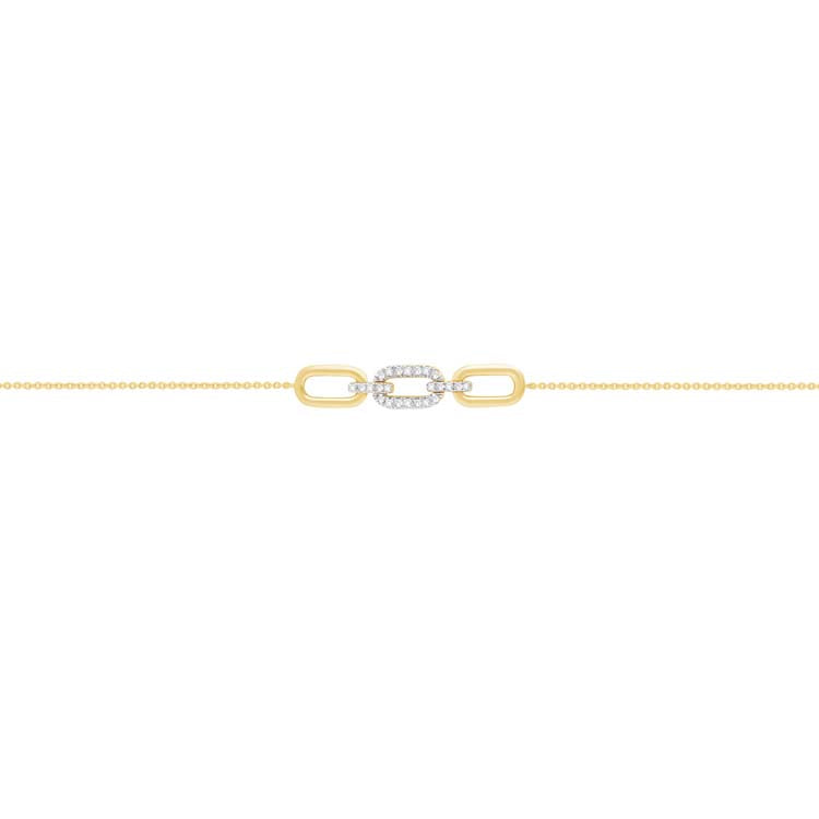 0.10ct Diamond Link Bracelet in 9K Yellow Gold