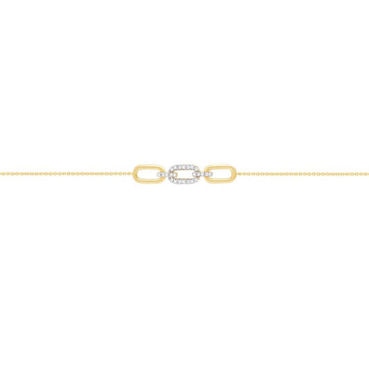 0.10ct Diamond Link Bracelet in 9K Yellow Gold