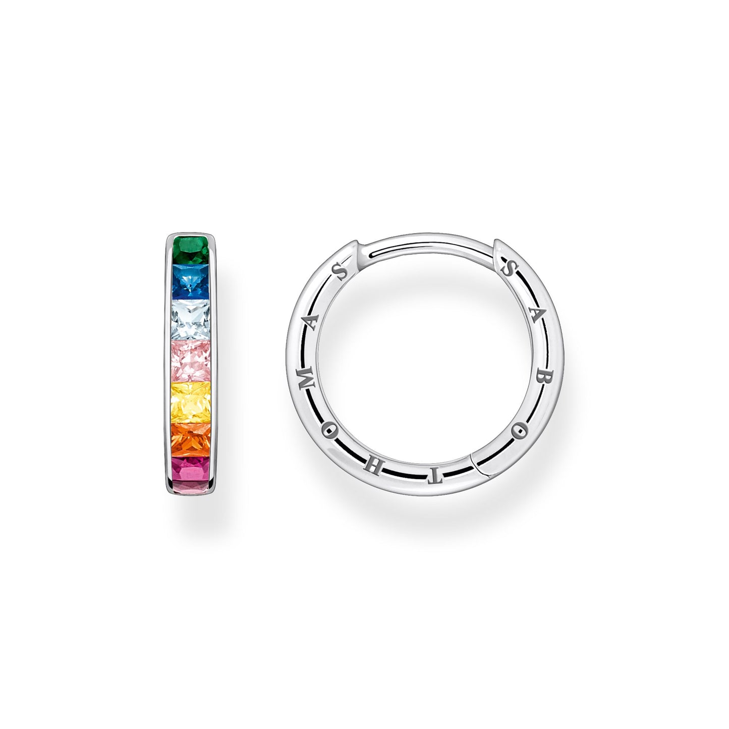 THOMAS SABO Hoop earrings colourful stones pavÃÂÃÂ© silver