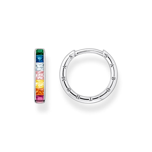 THOMAS SABO Hoop earrings colourful stones pavÃÂÃÂ© silver