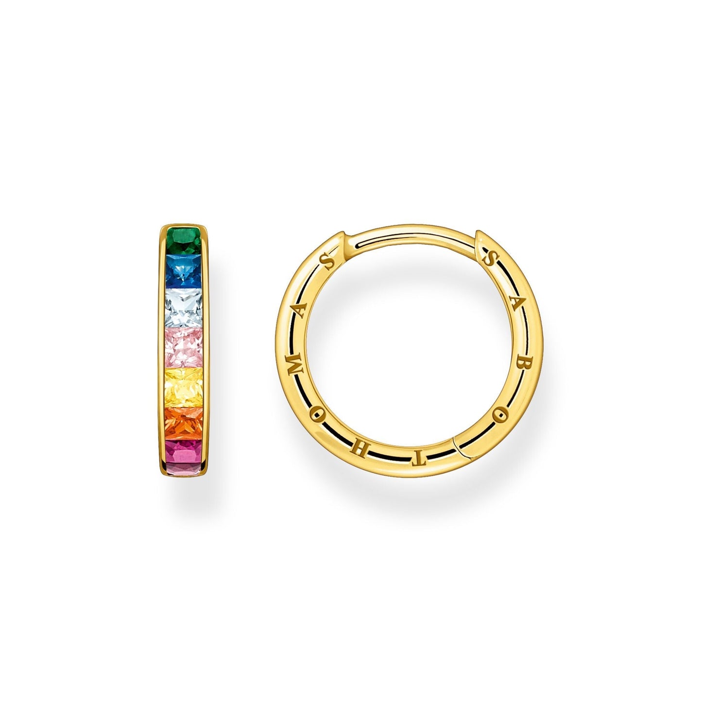 THOMAS SABO Hoop earrings colourful stones pavÃÂÃÂ© gold