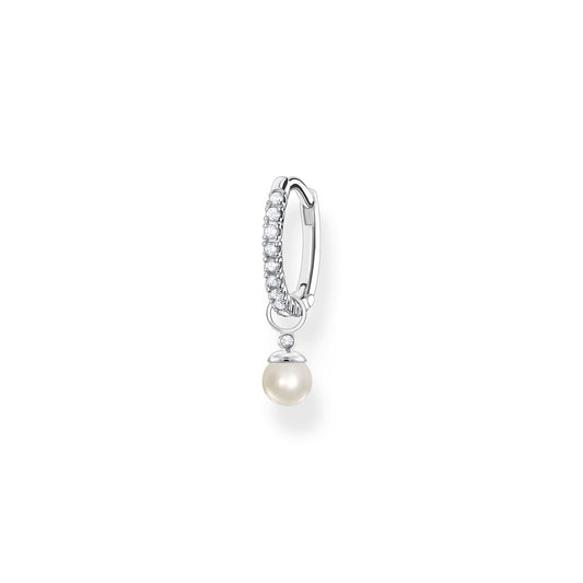 THOMAS SABO Single hoop earring with pearl pendant silver