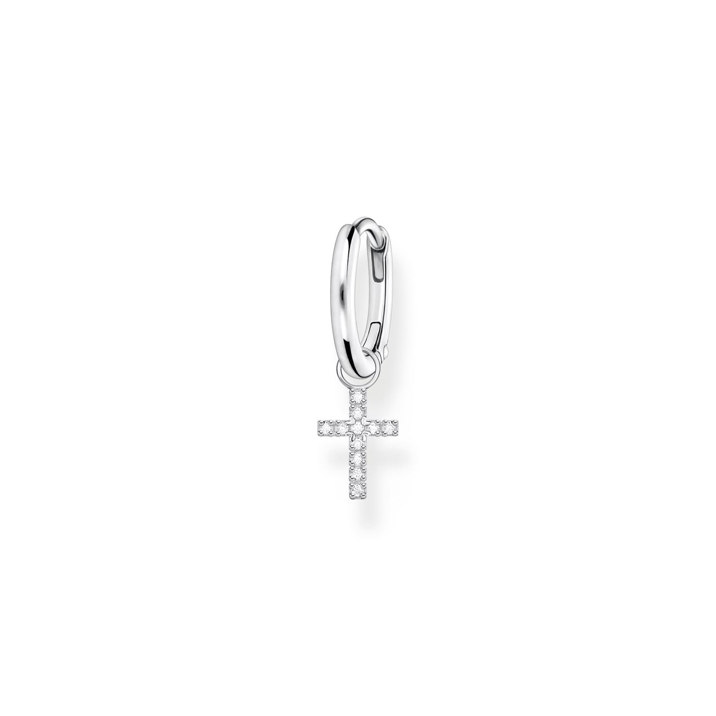 THOMAS SABO Single hoop earring with cross prendant silver
