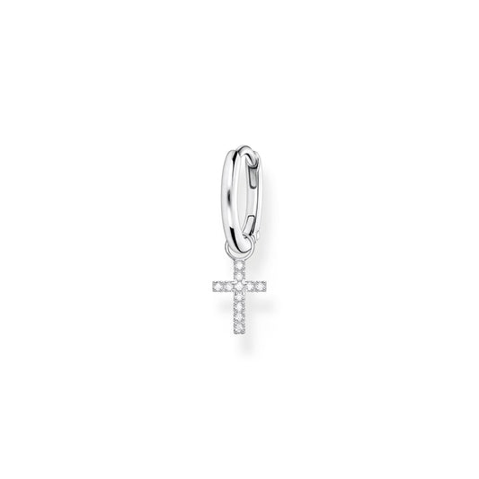 THOMAS SABO Single hoop earring with cross prendant silver
