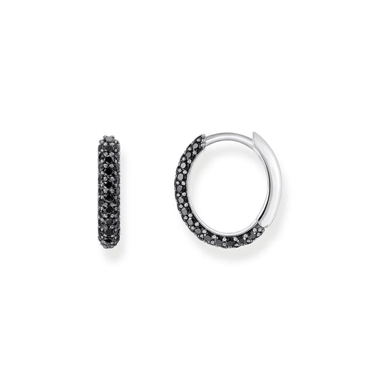 THOMAS SABO Hoop earrings with black zirconia pavÃÂÃÂÃÂÃÂ©