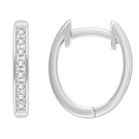 0.50ct Diamond Huggie Earrings in 9K White Gold