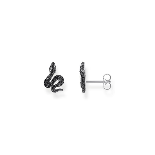 THOMAS SABO Snake small ear studs with black zirconia