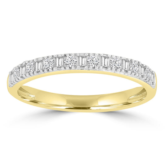Band Ring with 0.20ct Diamonds in 9K Yellow Gold