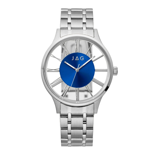 JAG Gerroa Mens Blue Dial 43mm Silver Watch