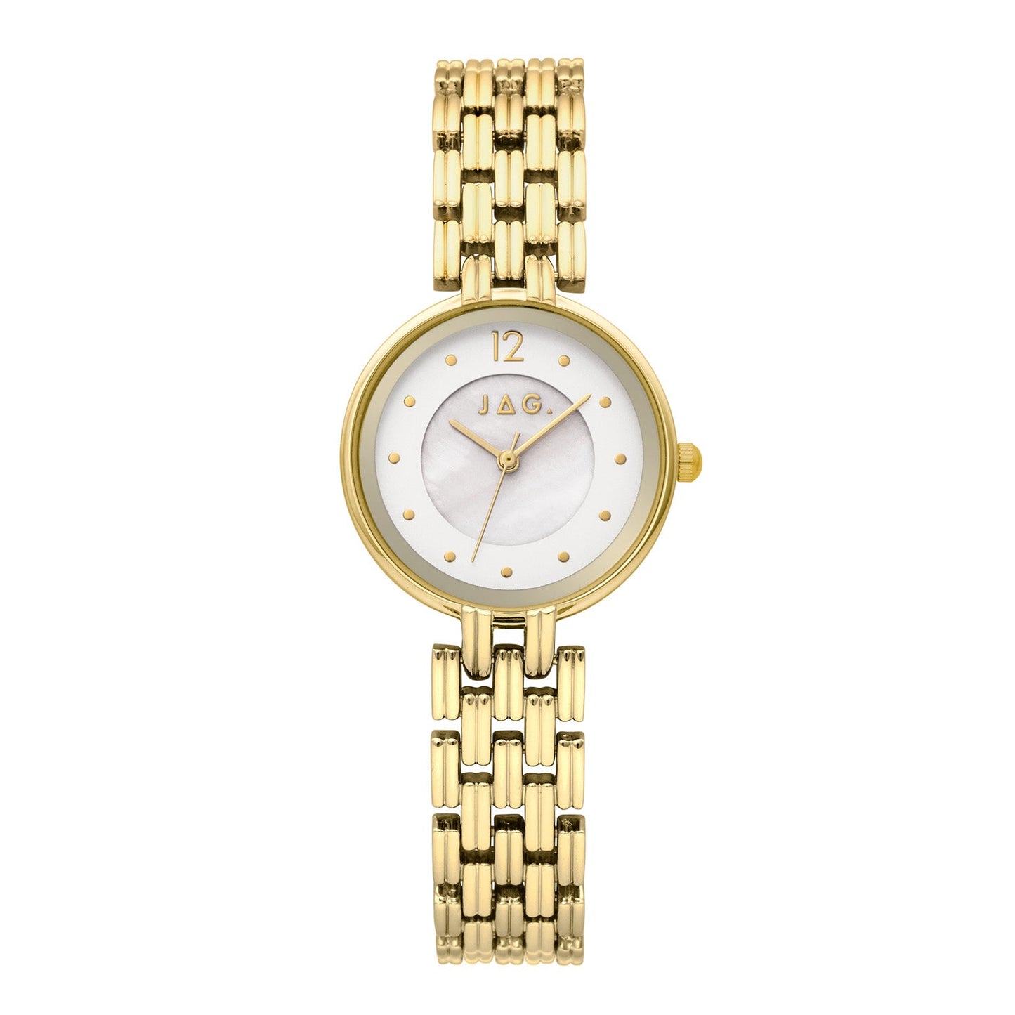 JAG Iluka Womens White MOP Dial 30mm Gold Watch