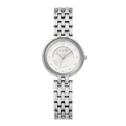 JAG Iluka Womens White MOP Dial 30mm Silver Watch