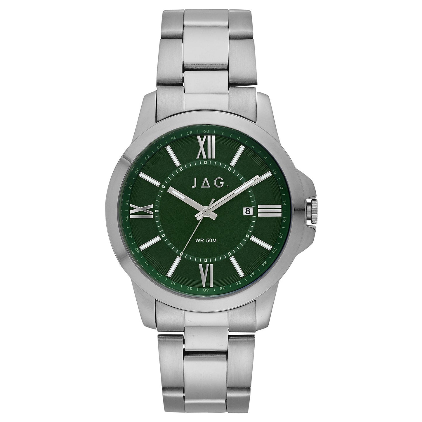 JAG Xavier Mens Green Dial  44mm Silver Watch