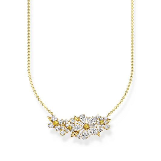 THOMAS SABO Lovely Daisy Necklace with Stones Gold