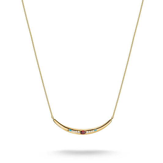 THOMAS SABO Half-Form Necklace with Red Zirconia Stone