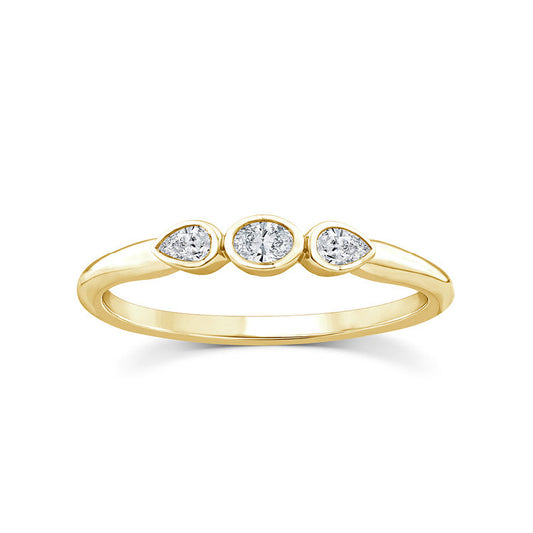0.12ct Lab Grown Diamond Ring in 9K Yellow Gold