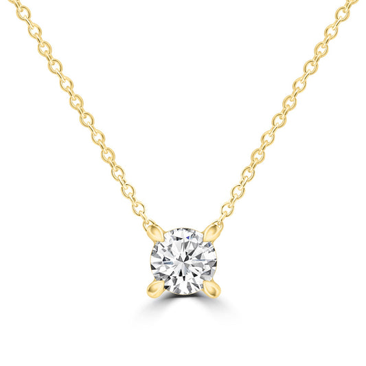 Diamond Round Necklace with 0.25ct Diamonds in 9K Yellow Gold