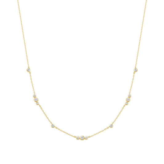 Ania Haie Gold Sparkling Bezel Cubic Zirconia Station Necklace