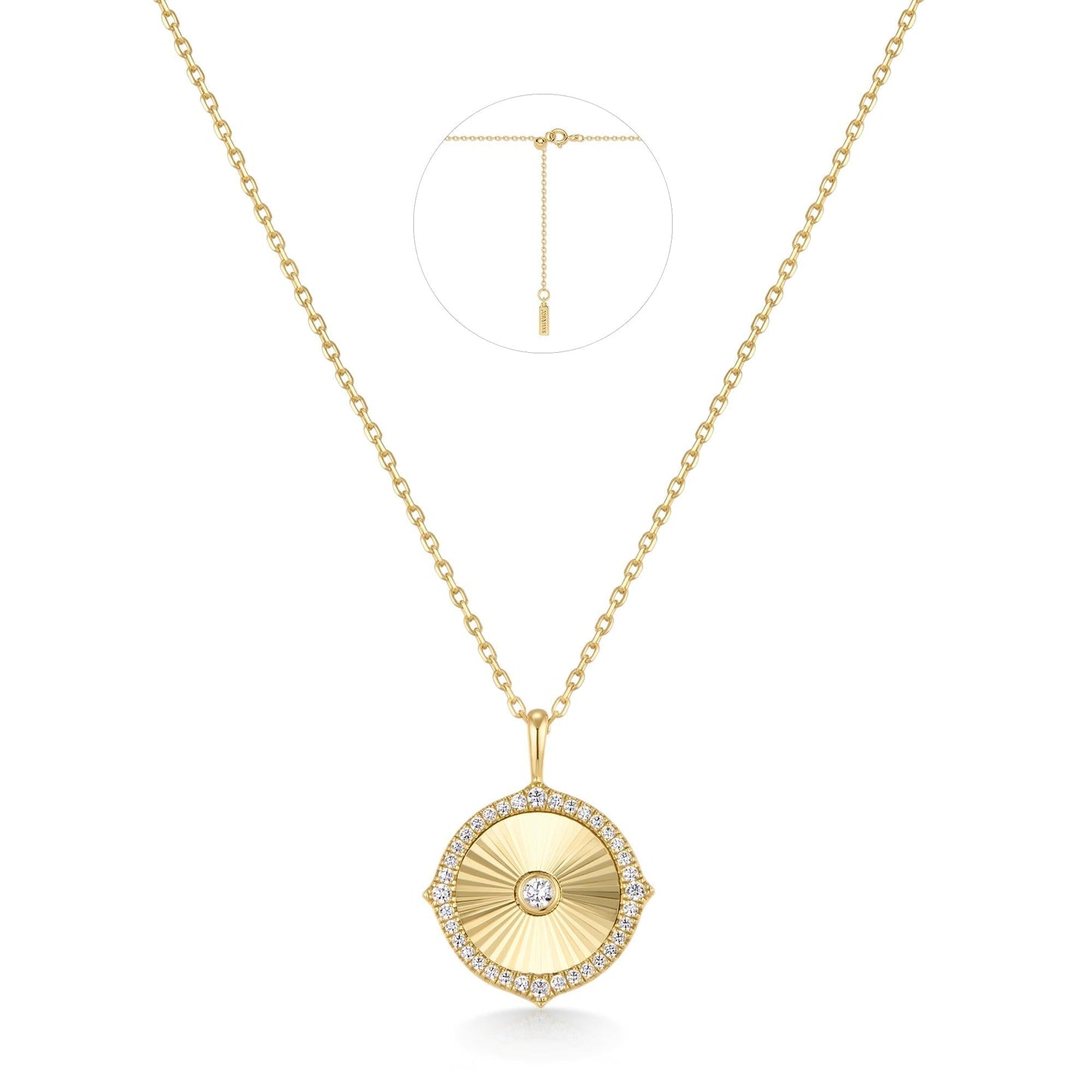 Ania Haie Gold Diamond-Cut Sunny Disc Necklace