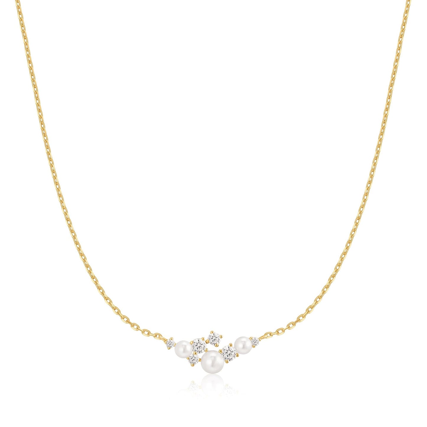 Ania Haie Gold Shell Pearl Cluster Necklace