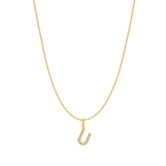 Ania Haie Gold Letter U Initial Necklace