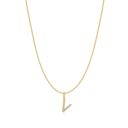Ania Haie Gold Letter V Initial Necklace
