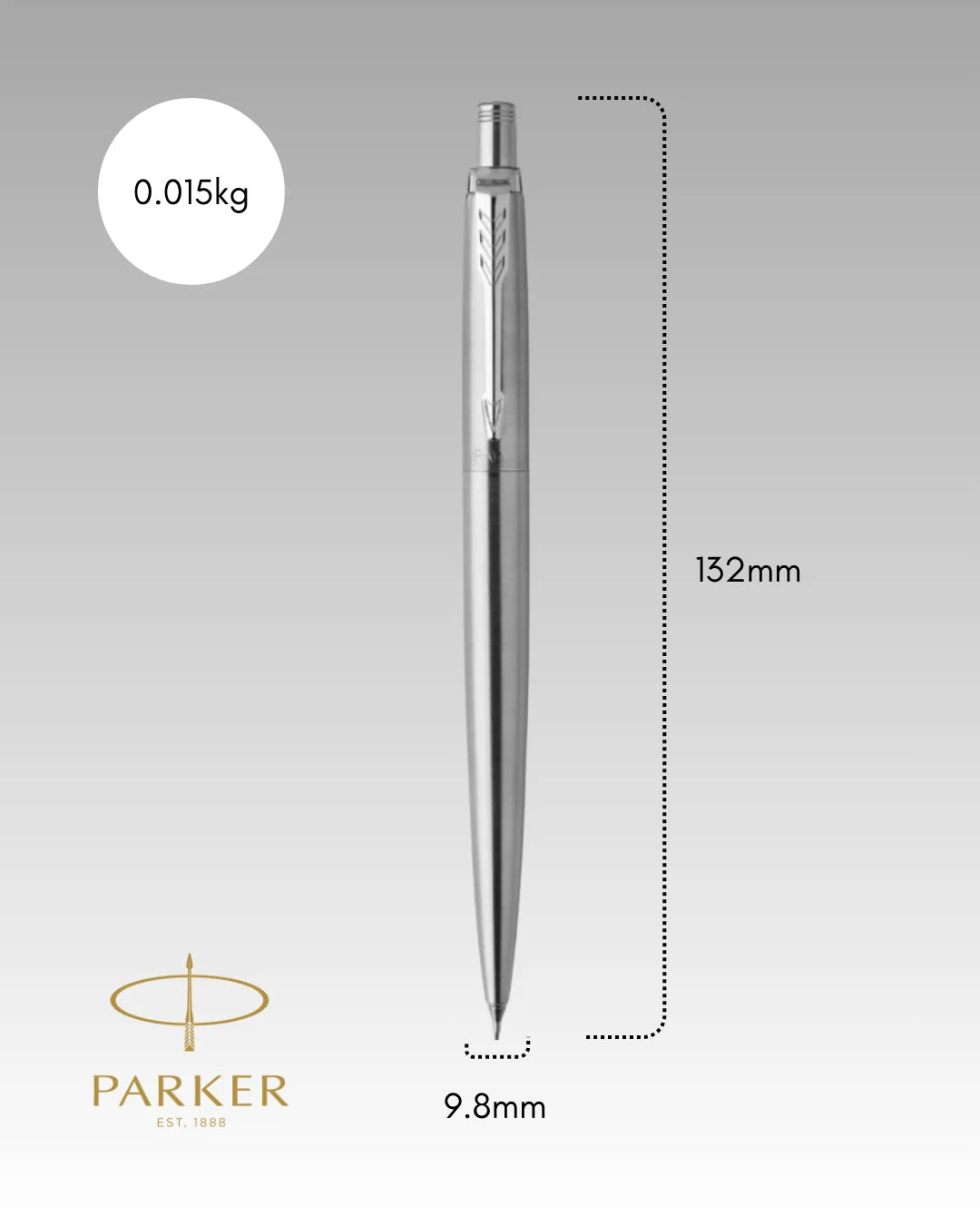 Parker Jotter Mechanical Pencil Stainless Steel Chrome Trim 0.5mm